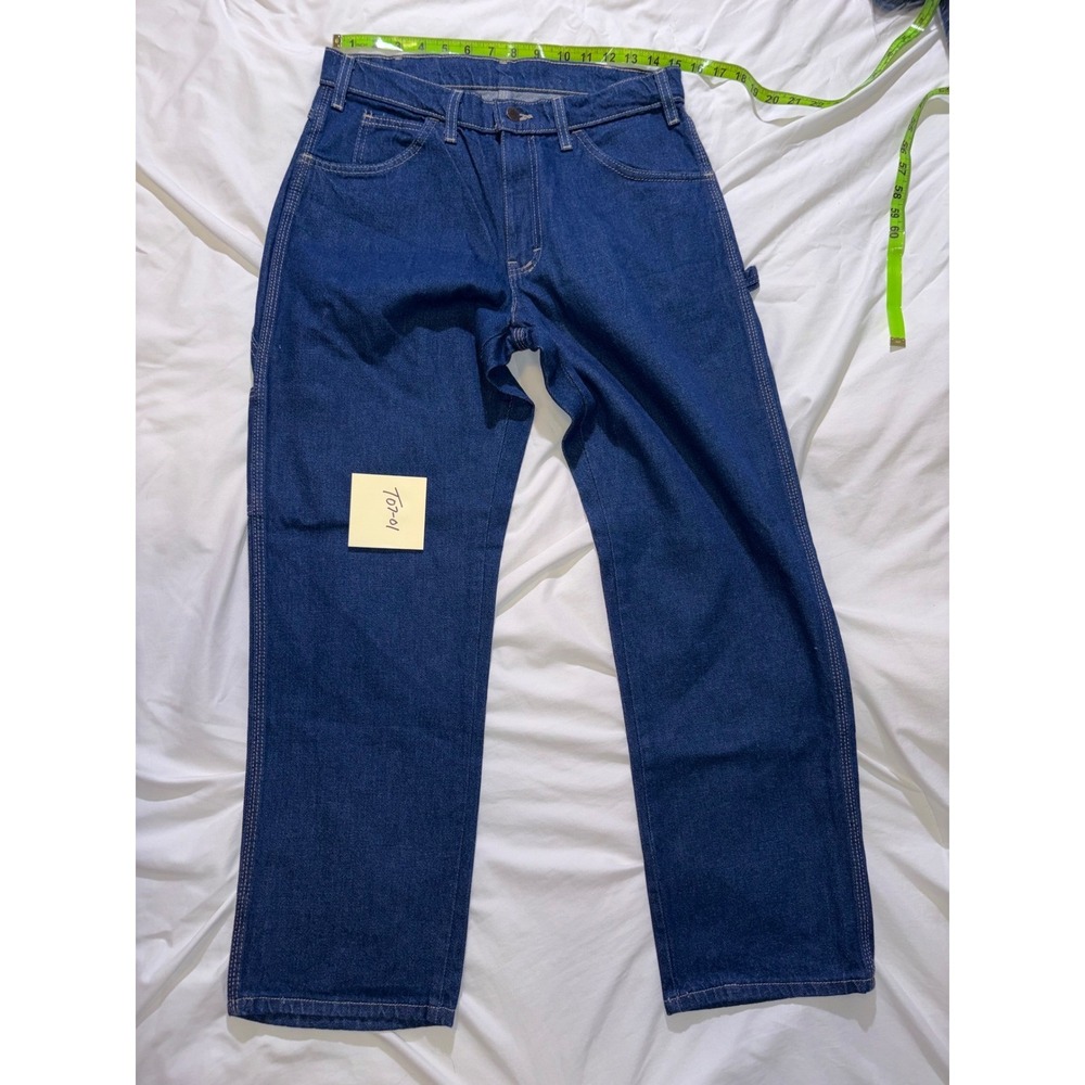 Dickies Carpenter Jeans Mens 30x29 Dark Wash Indigo Denim Utility LU20RNB T07-01